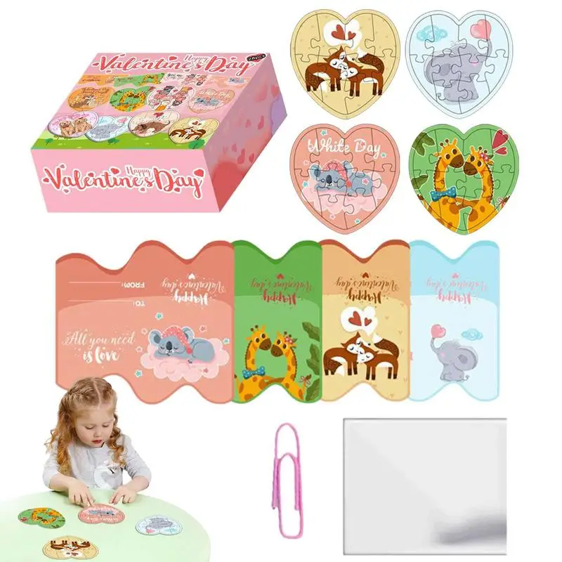 Valentine's Day Jigsaw Puzzle Toy Jigsaw Toy For Children Heart Shape Puzzle Early Education Puzzle For Parent-Child Interaction