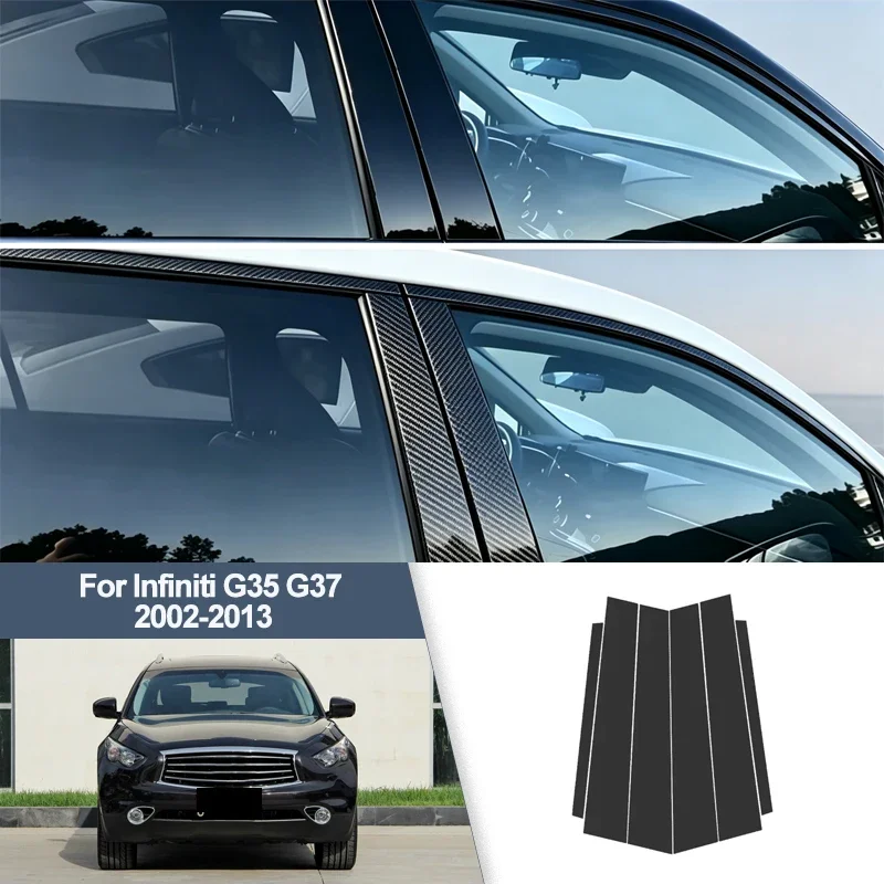 For Infiniti G35 G37 2002-2013 B/C Pillar Post Stickers PC Window Middle Pillar Trim Decorative Car Exterior Parts