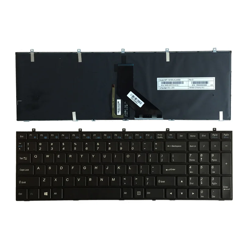 NEW US Laptop Keyboard For Clevo Sager NP7352 NP7370 Backlit Keyboard with Frame