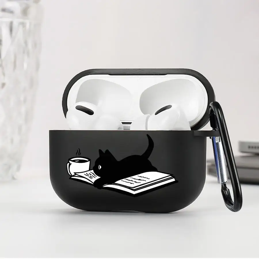 Case For Airpods 2 Pro3 4 Pro2 1 3 Pro Earphone Cases Cover Cute Cartoon Cat Book