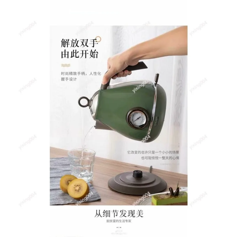 Retro European 304 Stainless Steel Kettle, Auto Shut Off Water Teapot for Home Daily Use