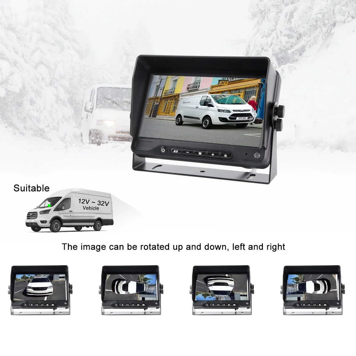 12V Rear View Screen 24V Heavy Duty Vehicle AHD 1080P LCD Truck Reverse Display