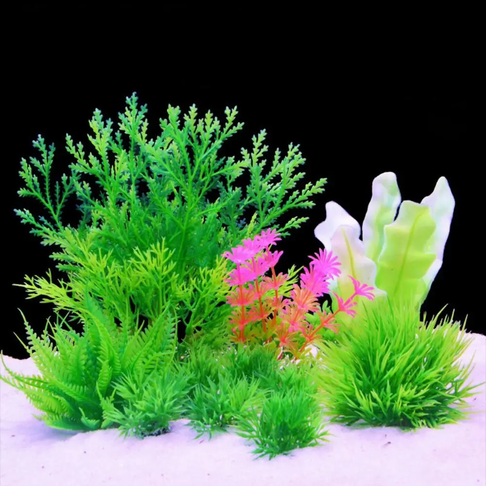 

2pcs Diy Plastic Aquatic Plants Simulated Creative Fake Grass Vivid Artificial Seaweed Water Grass Underwater