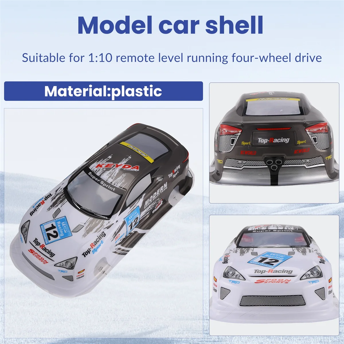 

ABJU 1/10 On-Road RC Car Shell 215X450Mm On-Road Drift Car Body Painted PVC Shell for LF-A Vehicle RC Cars Accessories