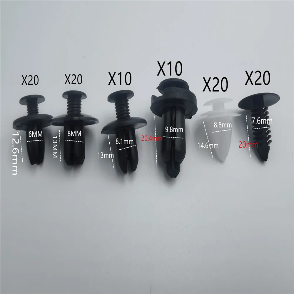 100pcs Auto Fastener Clip Mixed Retainer Fastener Kit for Mitsubishi Asx Lancer 10 9 Outlander EX Pajero Sport Eclipse Carisma