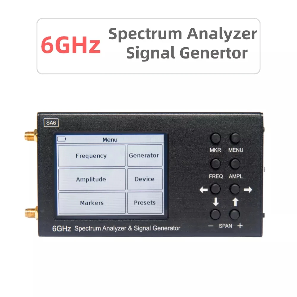 6GHz SA6 Portable RF Spectrum Analyzer Spectrum Explorer Signal Genertor With Tracking Generator 6.2 GHz With Touchscreen