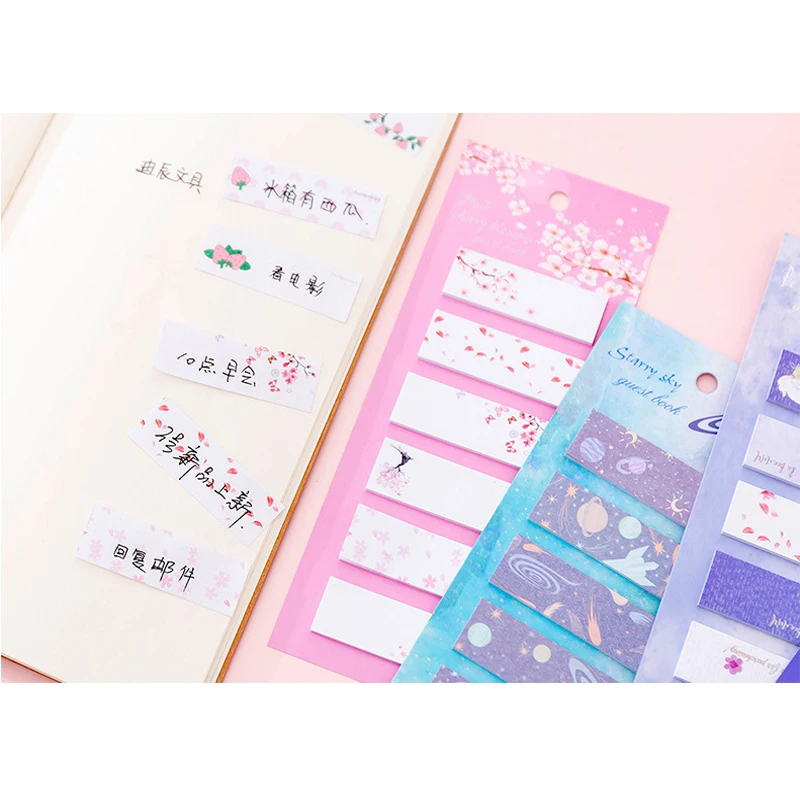 1 Pcs Six Styles N-Dimensional Bookmarks Stationery Cartoon Creative Combo School Supplies Memo Pad