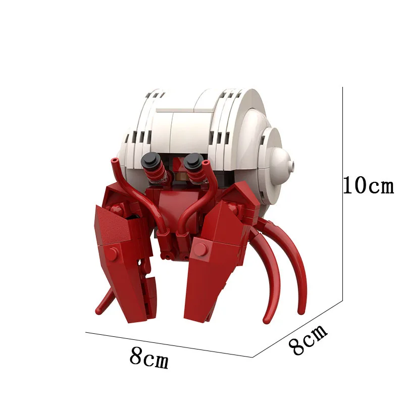 MOC اللبنات الحيوانية الإبداعية نموذج كبير جراد البحر الحجر الأحمر السلطعون مع المفاصل المفصلية لعبة بناء الطوب الجسيمات الصغيرة #5