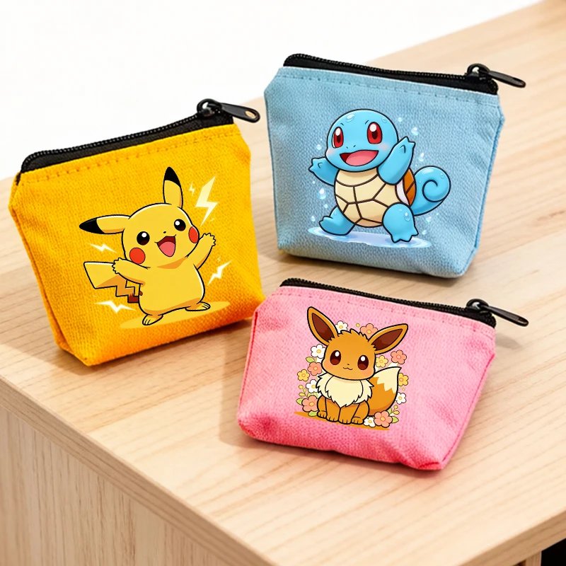 2026 Pokemon Coin Purse Cartoon Pikachu Wallets Mini Pouch Kawaii Car Key Fashion Storage Bags Boy Girl Birthday Gift