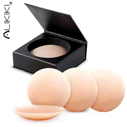 Bezklejowe osłony na sutki silikonowe pastylki dla kobiet samoprzylepne płatki piersi osłony na sutki osłony na sutki wielokrotnego użytku lepki biustonosz Nude