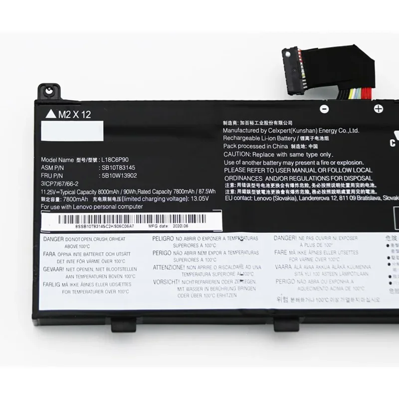Imagem -05 - Lenovo-bateria Original do Portátil Thinkpad P53 L18m6p90 Sb10k97665 L18c6p90 11.25v 90wh