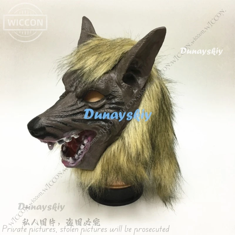 Wolf Halloween Mask Gloves Props Scary Devil Masquerade Party Props Animal Head Wolf Head Mask Gloves Werewolf Roar Horror Props