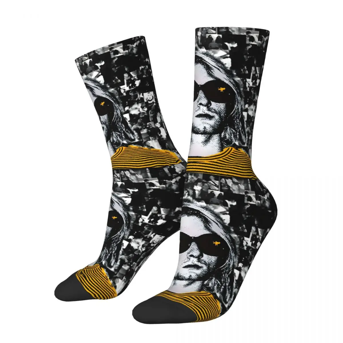 Hip Hop Retro Yellow Nirvana Crazy Men's compression Socks Unisex Utero Harajuku Pattern Printed Funny Novelty Crew Sock gifts