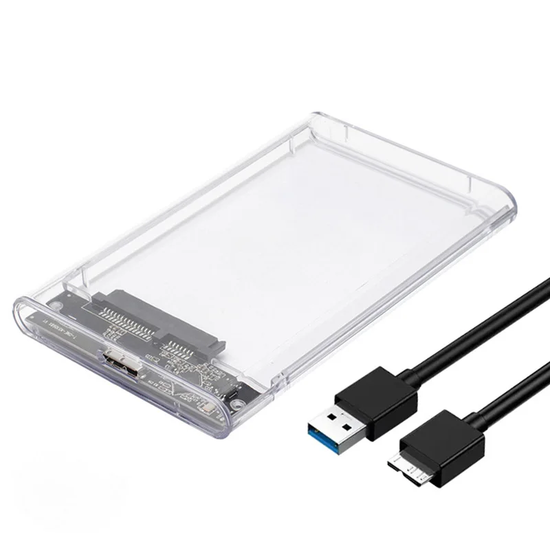 Solid State Mechanical Hard Drive Enclosure High-Speed USB 3.0Type C 2.5 For-SATA SSD Transparent External Hard Drive Enclosure