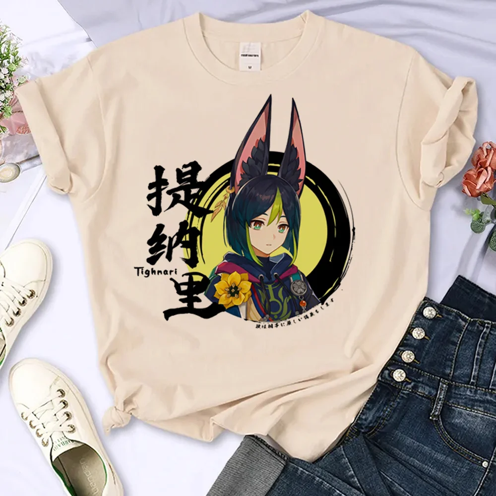 Genshin Impact t shirt women summer funny Y2K t shirt girl anime 2000s comic clothing