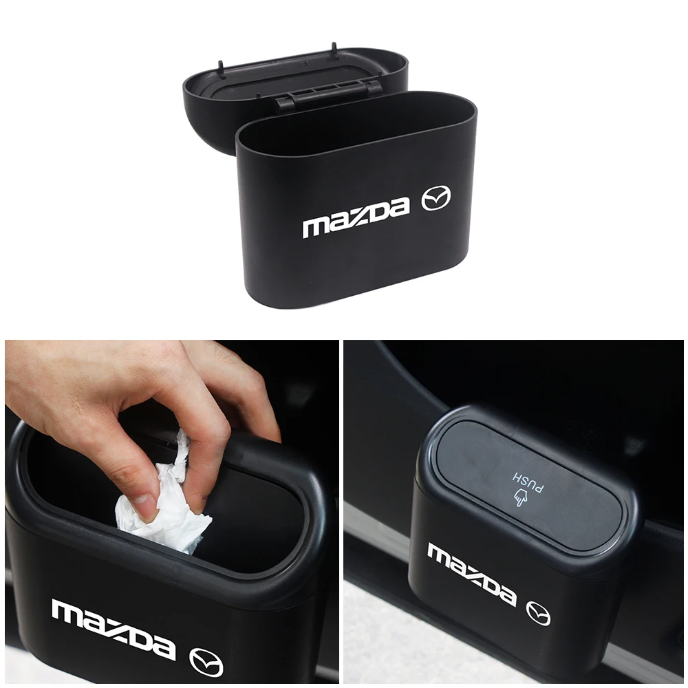 Portable Car Trash Can Hanging Car Trash Storage Box For Mazda Demio Atenza Axela 6 3 CX5 5 2 323 RX8 CX7 MX30 CX30 CX3 CX9 MX5