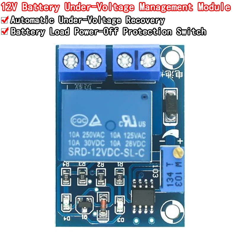 1/5PCS DC 12V Battery Undervoltage Low Voltage Cut off Automatic Switch Recovery Protection Module Charging Controller Board