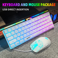 61-Key RGB Keyboard & Mouse Combo - Portable 60% Gaming Keyboard, Ergonomic Mouse, Wired for PC/Laptop, Office, Streaming