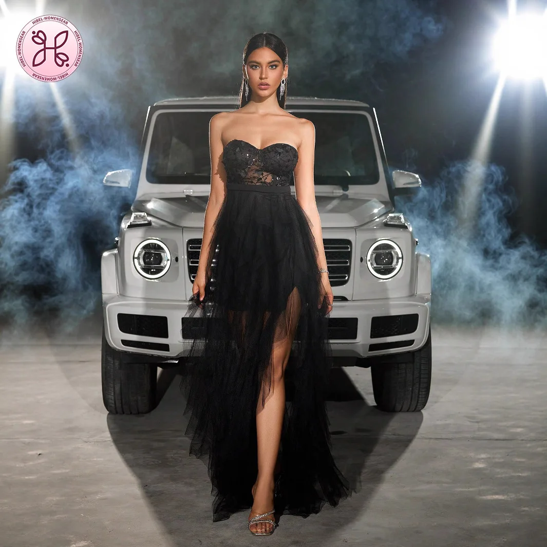 2025 Sexy 3D Butterfly Bustier Gown | Detachable Strap Backless Dress | High Slit Sheer Evening Dress