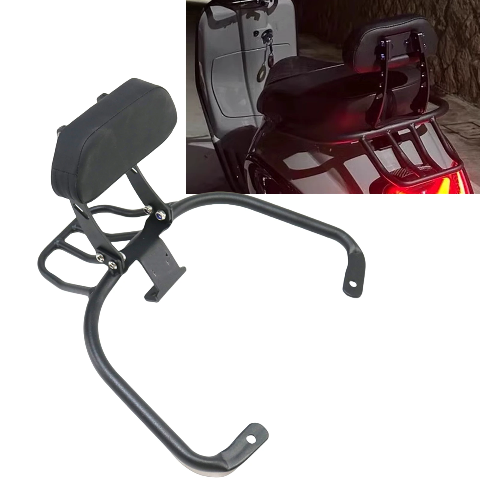 Motorcycle Rear Backrest Back Rest Luggage Storage Rack Bracket Kit For Vespa Primavera Sprint 50 150 Scooter