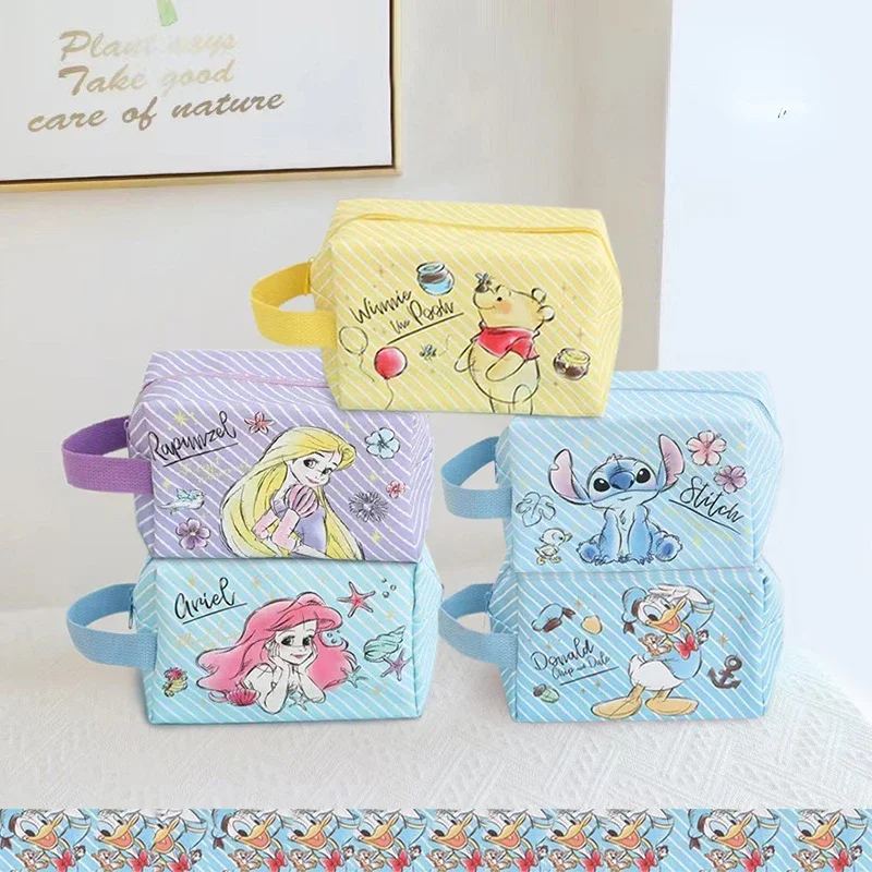 Borsa per il trucco Cartoon Disney Stitch Borse e custodie per cosmetici di grande capacitร per ragazze Borsa da viaggio multifunzionale per studenti