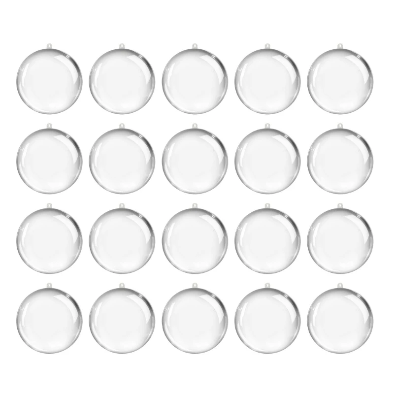 20pcs Clear Plastic Fillable Ornaments Ball for Christmas Tree Decoration 4-10cm Dropship