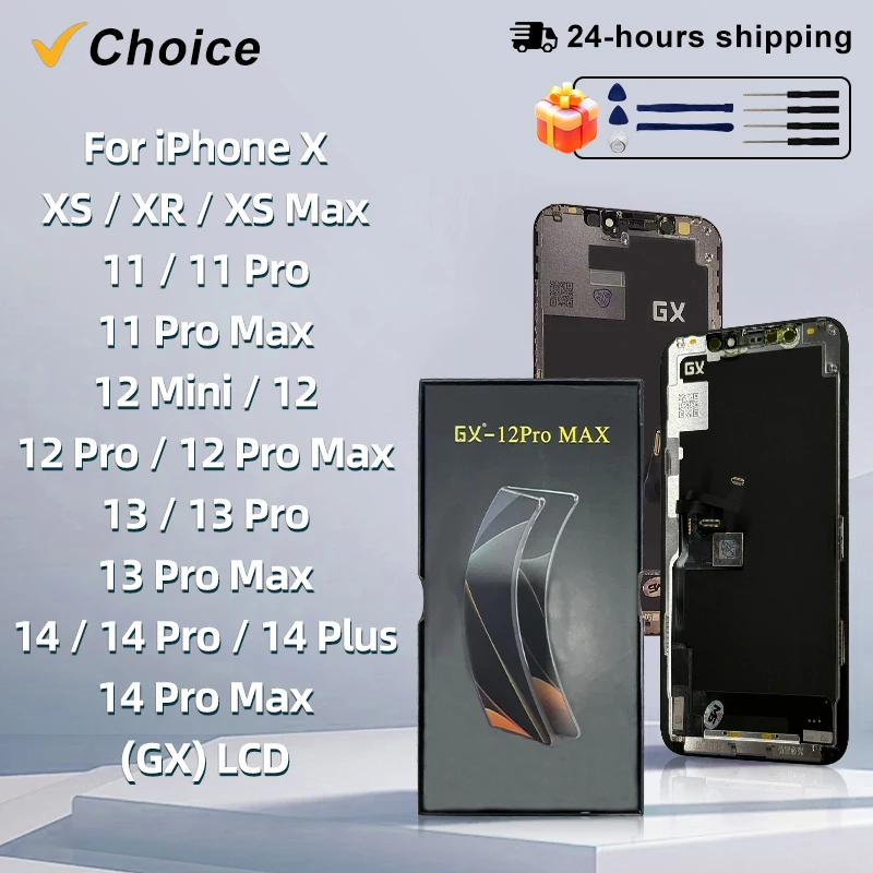 Choice GX OLED para iPhone X pantalla XS MAX XR LCD 11 12 Pro Max 12 Mini 13 pantalla 14 Plus Touch 14 Pro Max reemplazo de pantalla