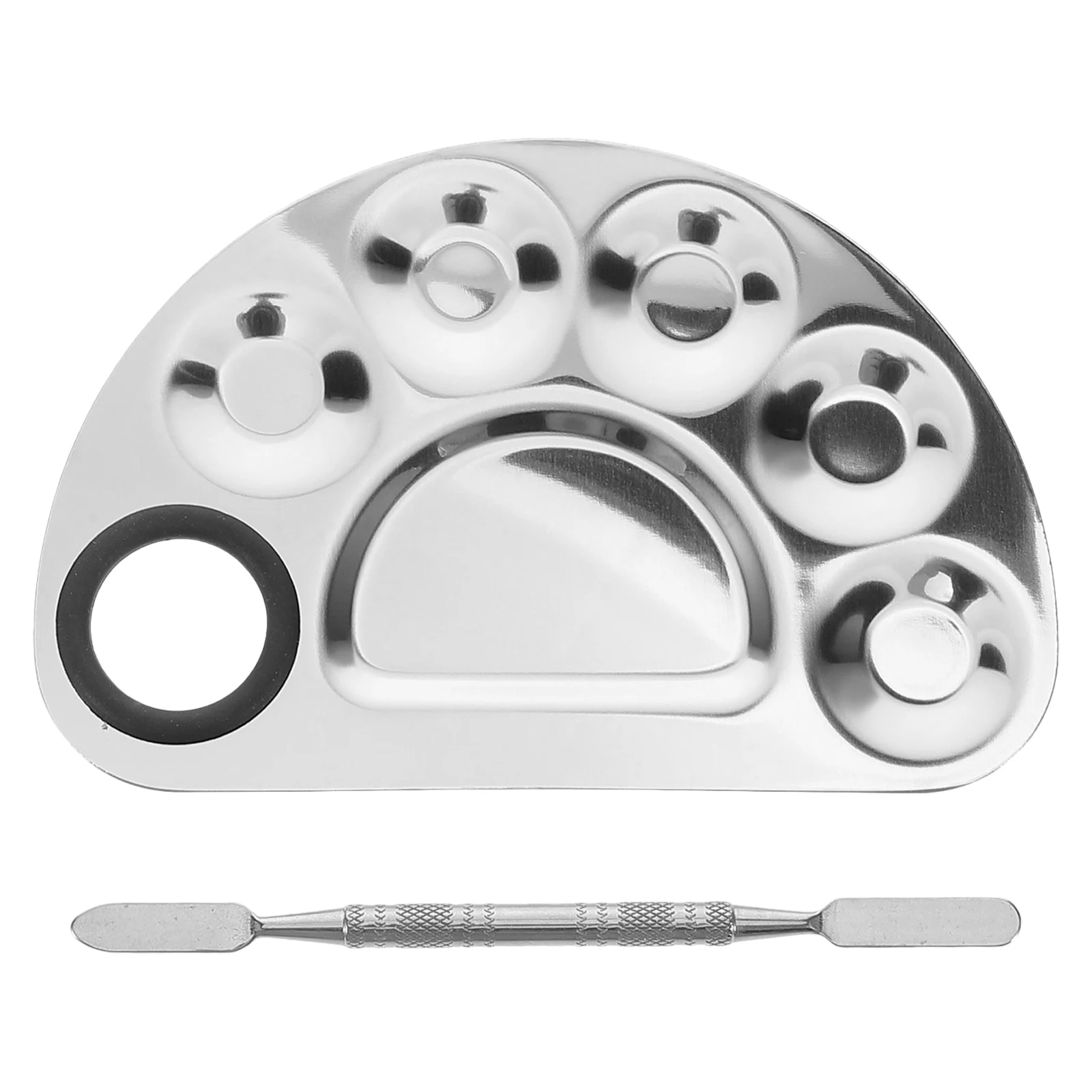 

Nail Art Foundation Mixing Palette and Stainless Steel Spatula Set Makeup Tools for Professional Use Spatula