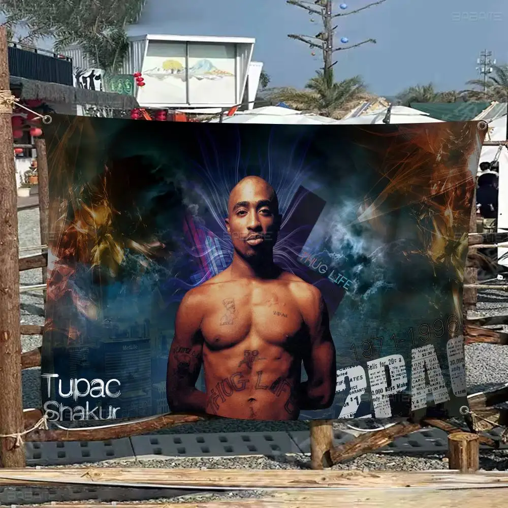 Rapper Tupac Amaru Shakur Advanced Printing Commercial Advertising Flag Company Party Banner