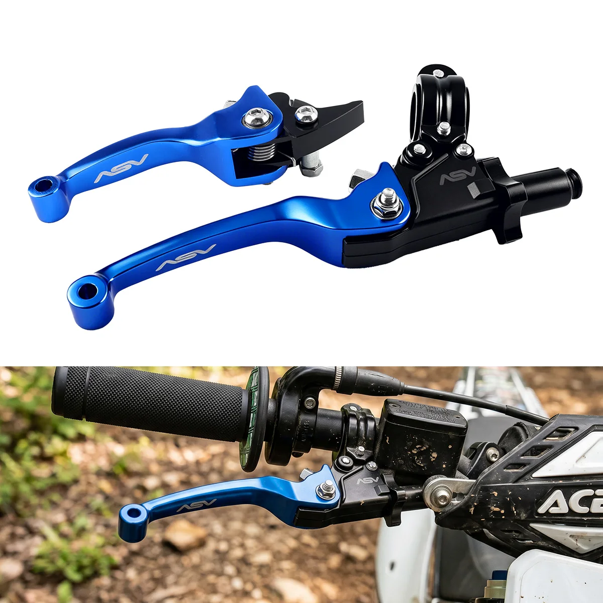 1 Pair CNC Aluminum Anti-Fall ASV Style Brake Clutch Lever Set For CRF KLX YZF RMZ Off-Road Bike Motocross Modification Parts