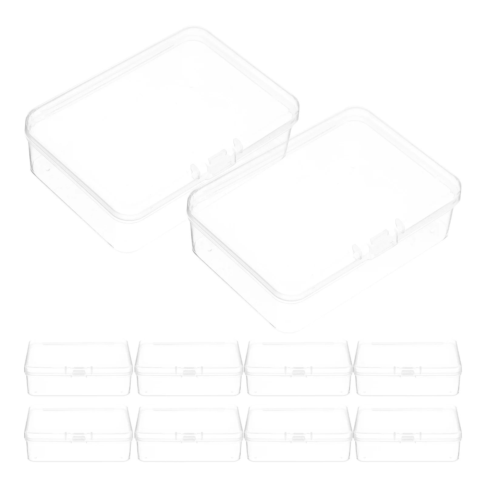 

10 Pcs Mini Transparent Storage Box Plastic Containers Small Clear Pp Rectangular