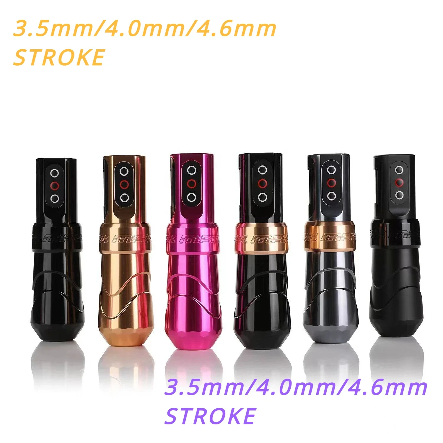 3.5/4.0/4.6mm Professional Tattoo pen 2000mAh Gold EXO Wireless Battery Tattoo Pen Wireless Machine For Cartridges Tattoo Needle