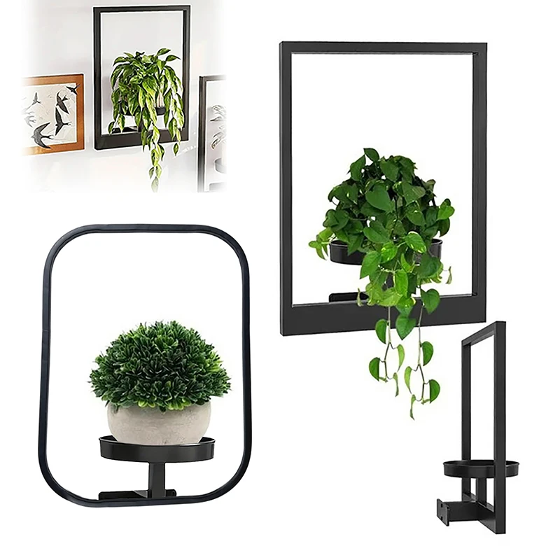 

Metal Plant Wall Frame Photo Frame Wall Planter Wall Mounted Succulent Planter Stylish Metal Window Plants Holder For Home Decor