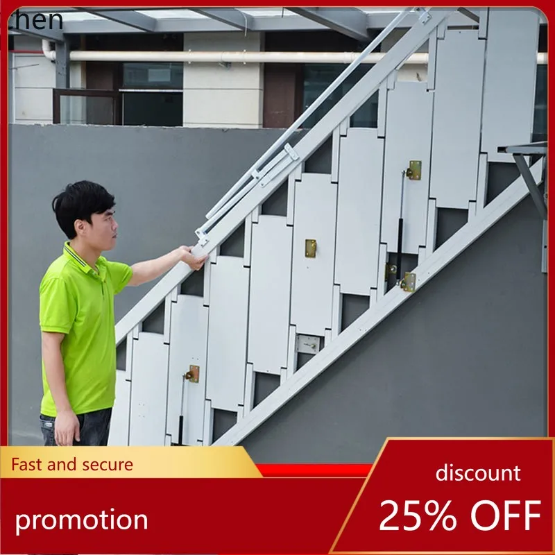 ZMLfolding ladder can accommodate thickened indoor and outdoor side shrink loft small apartment jump stairs