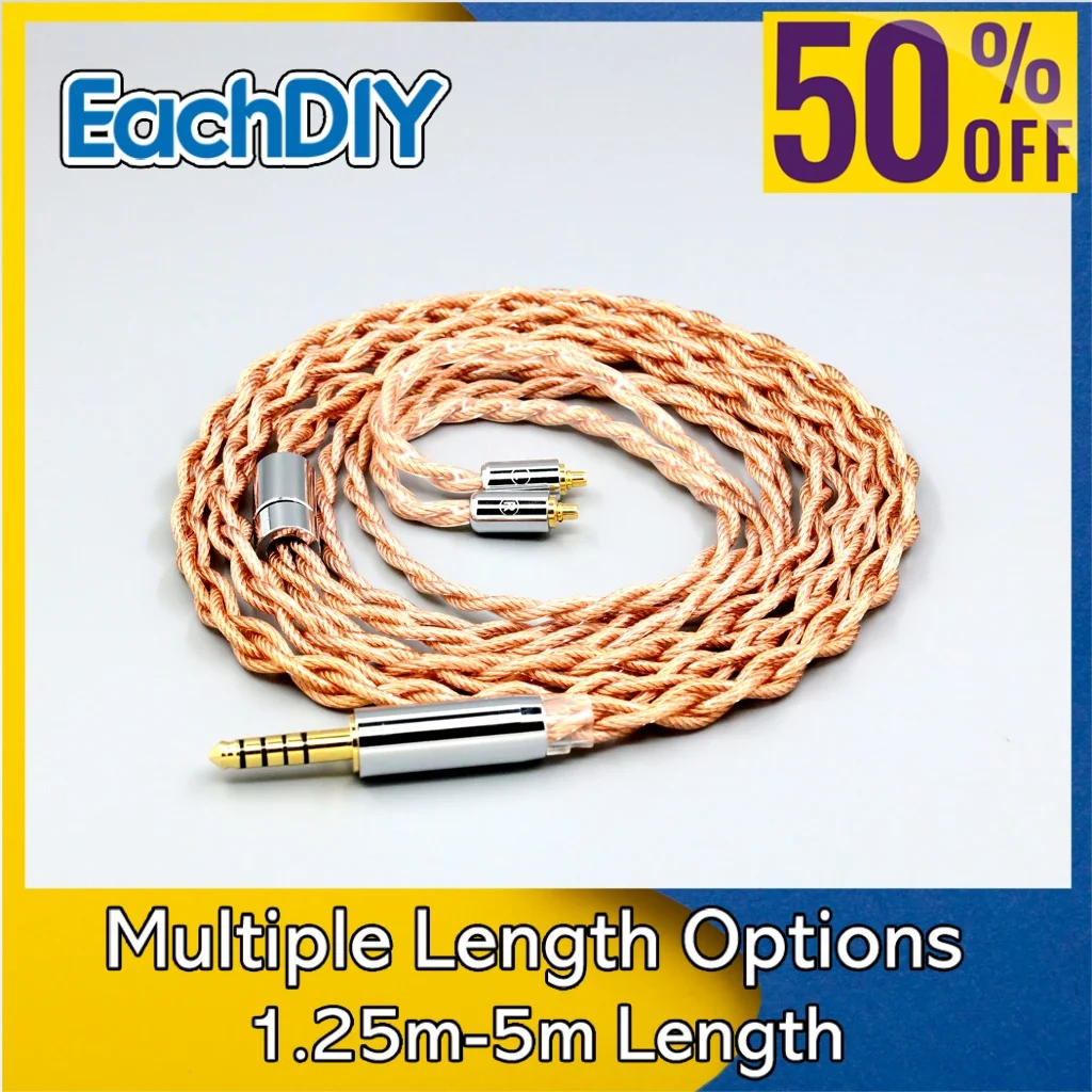 

Earphone Headphone Cable For Dunu T5 Titan 3 T3 (Increase Length MMCX) 4 cores 1.8mm Graphene 7N OCC Shielding Coaxial 7749