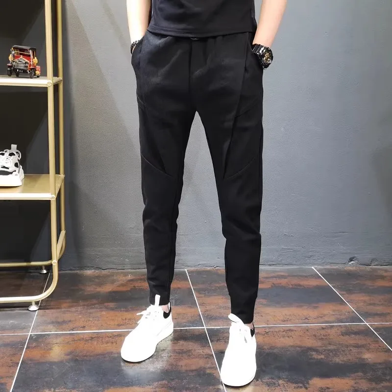 

Men's Faion Fce Lined Casual Pants Slim Fit Spring Autumn Winter Trendy Spor Loose Leggings Nine Points Trousers