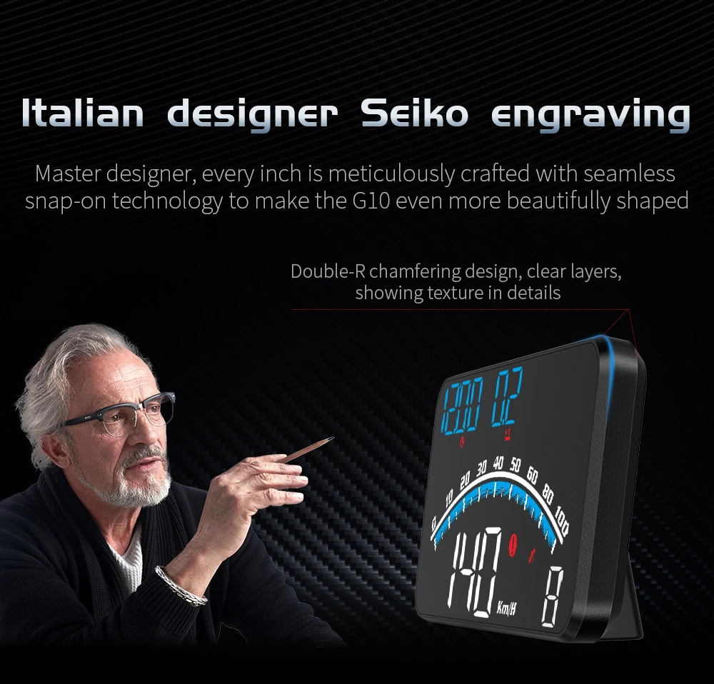 HUD G10 Head-up-Display für Auto Universeller Digitaler Geschwindigkeitsmesser GPS-Tachometer MPH KMH Projektion mit Halterung Auto-Innenausstattung – Detail 5