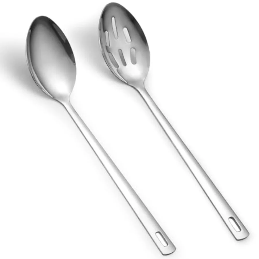 

Kyraton Cng Spoon Set Stainless Steel Kitchen Cng Serving Solid Spoon Slotted Spoon Heat Resistant Handle Dishwasher Safe Easy
