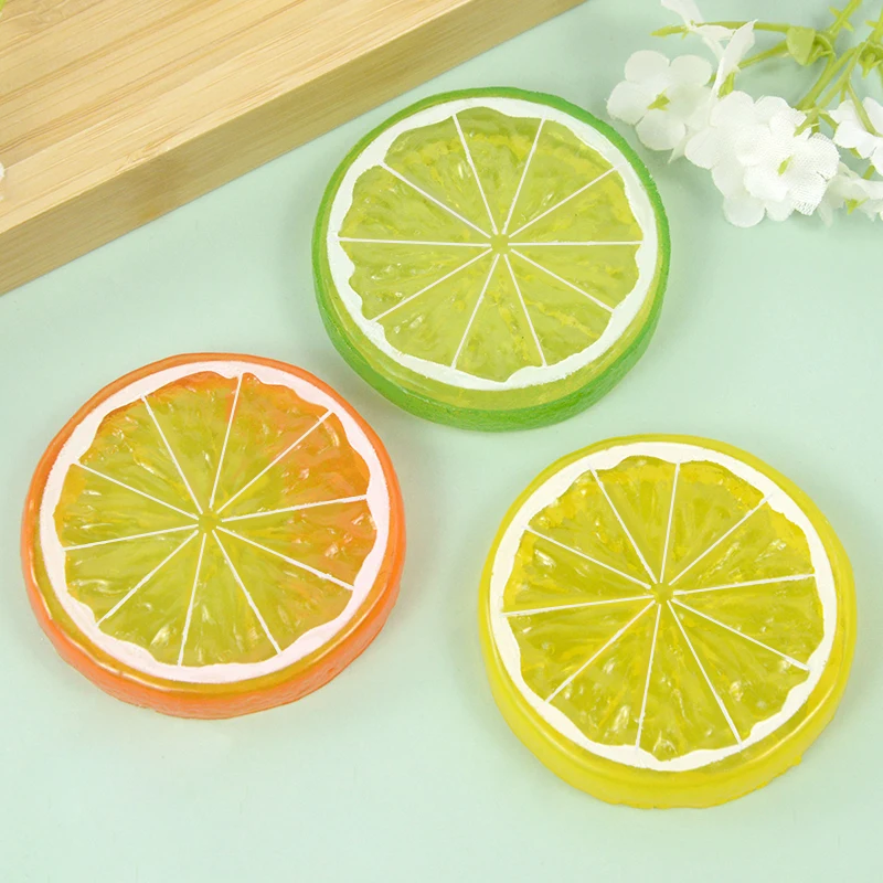 10pcs 5cm Plastic Artificial Lemon Orange Slices Simulation Christmas Fruit Ornament Kitchen Wedding Fake Lemon Decoration