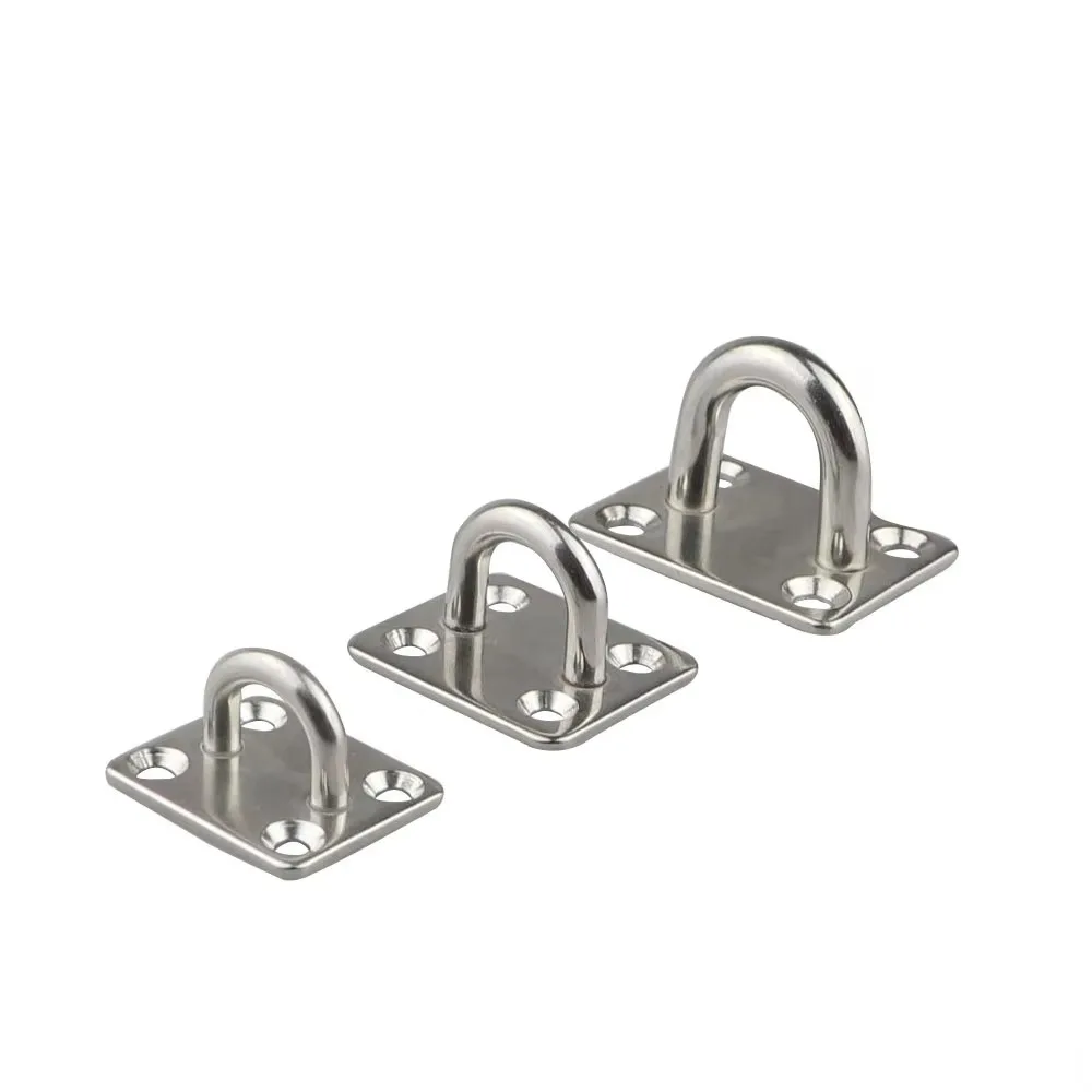 1/4Pcs 304 Stainless Steel Fixing Buckle Eye Plate Hook U-Shaped Marine Hardware Accessories M5/M6/M8/M10 Universal