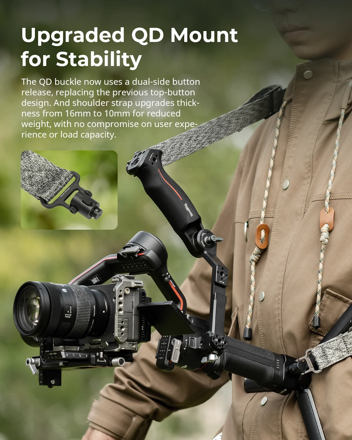 Pasek na ramię obniżający wadze SmallRig RS3 RS4 do uchwytu Sling Handle do gimbala DJI, pas do DJI RS 4 / RS 3 Pro / RS4 Pro / RS 4 Mini — zdjęcie produktu 3