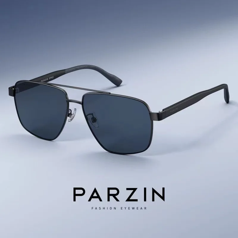 

PARZIN Sunglasses For Men Retro Double Beam Polygonal Driver's Sun Glasses UV Protection Polarized Sun Glasses Male New 8367