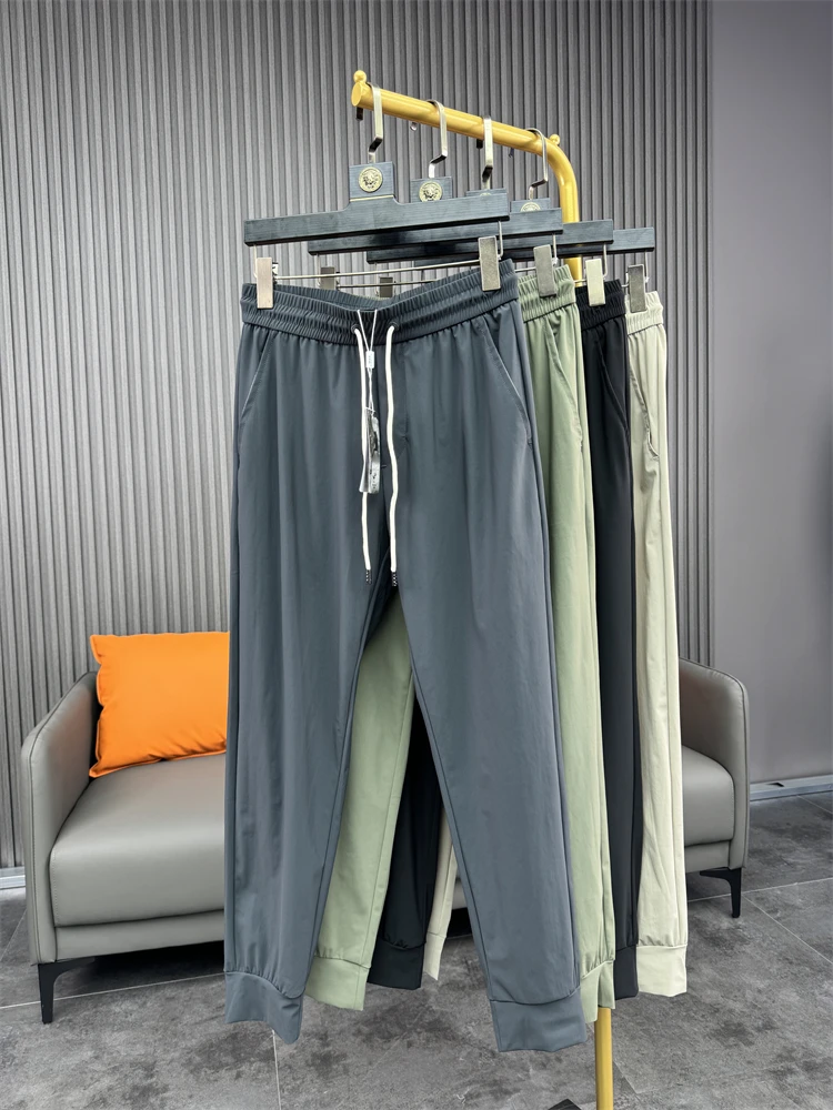 

Svip Cabinet 998 Men's Slim Fit Ice Silk Sports Casual Pants Faionable Pure Color Elastici Summer Long Trousers