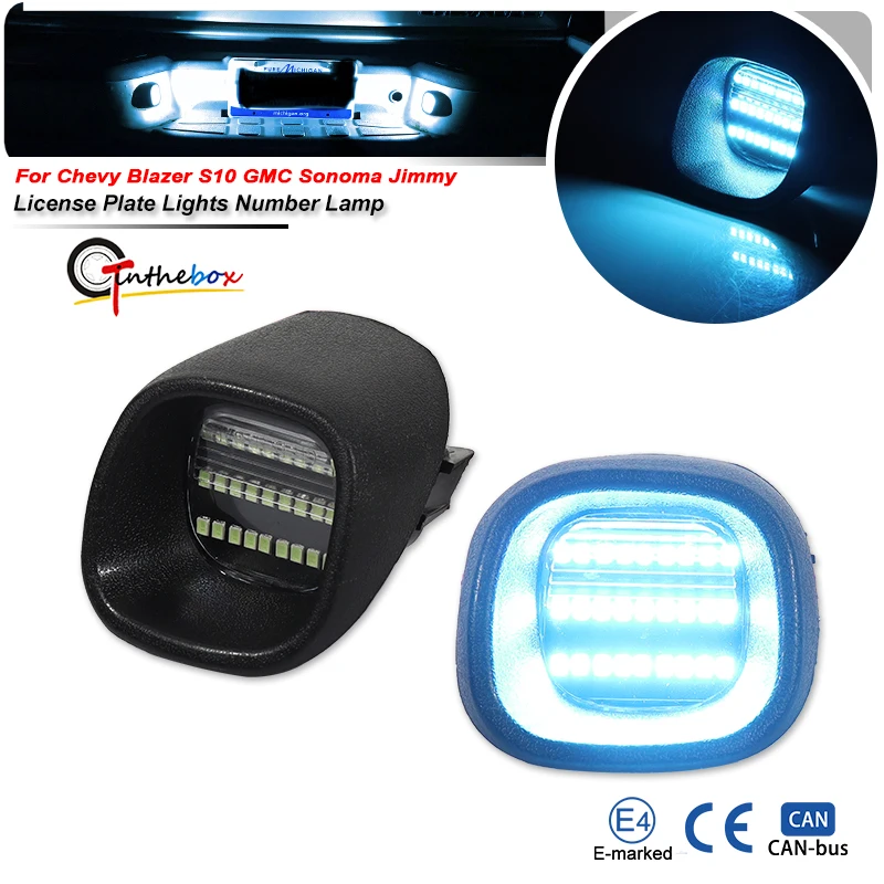 2 peças para chevrolet blazer s10 captador gmc jimmy sonoma oldsmobile bravada branco led número luz da placa de licença