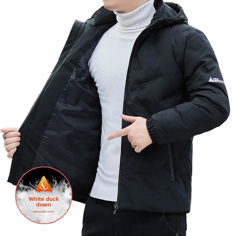 

Men's Lightweight Down Jacket Winter New Thickened Cold-Proof Coat High-End Trendy Brand Short Graphene Black Gold Jacket