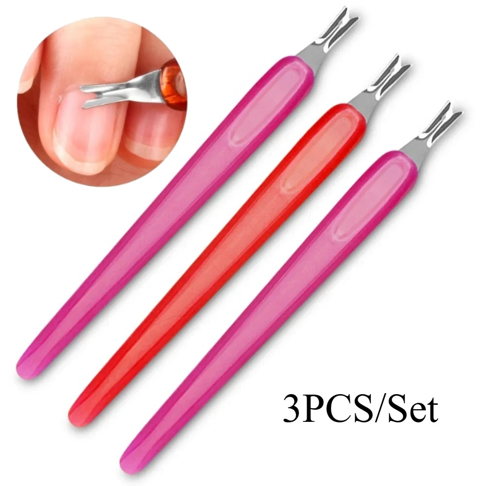 

3Pcs/set Dead Skin Fork Remover Random Color V-shape Portable Sharp Nails Cuticle Pushers Pedicure Manicure Care Tools