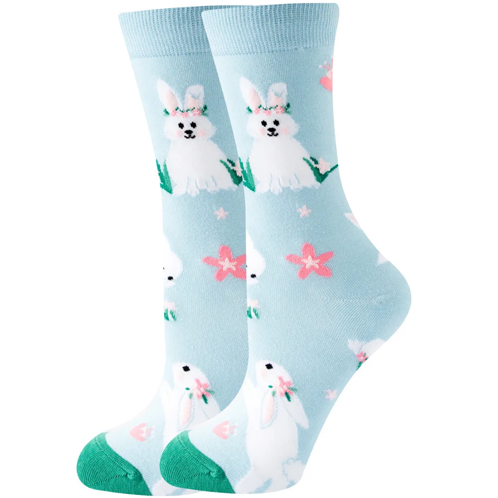 Women\'s Socks Spring New Creative Cartoon Animal Hedgehog Rabbit Cow Bee Tide Sock Cute Harajuku Fashion Fun Jacquard Stocking