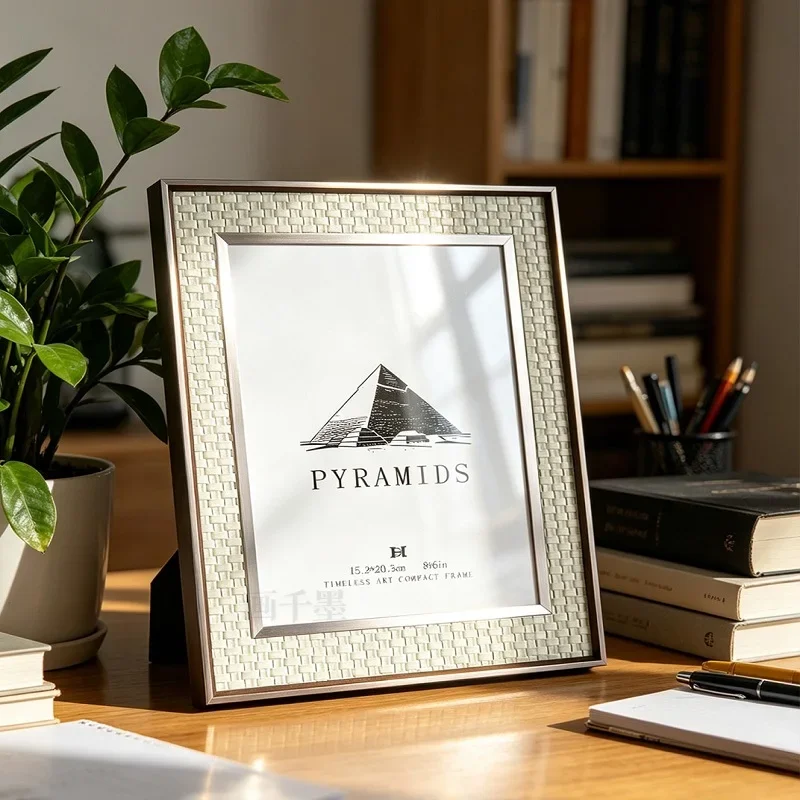 Woven PU Leather Photo Frame Multi Size A4 5 6 7 8 10 Inch Desktop Tabletop Picture Holder Home Decoration Gift
