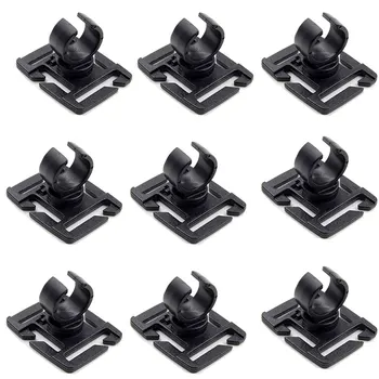 회전 U 링 손전등 작업 배낭 램프 야외 하이킹 등산 팩 라이트 홀더 물 파이프 폴 도구 클램프 어깨 테이프 클립