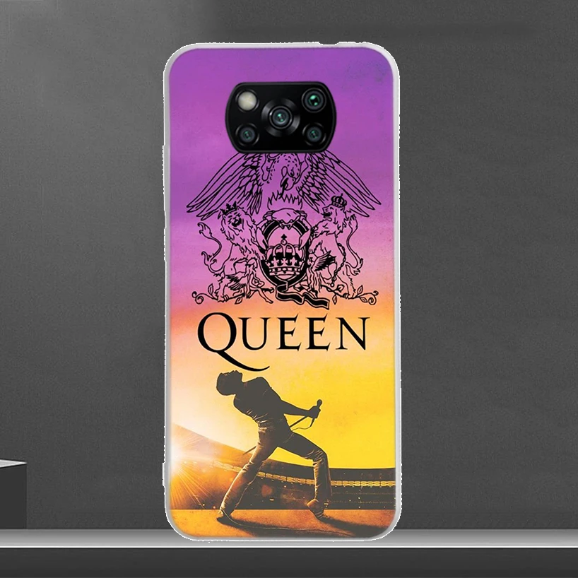 Rock Funky Freddie Mercury Queen Phone Case For Xiaomi Poco X3 Nfc X5 X6 Pro F6 F5 F4 F3 F2 F1 X4 GT M5 M5S M4 M3 Luxury Soft Co